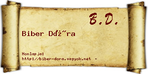 Biber Dóra névjegykártya